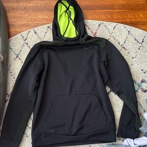 Nike Black Hoodie with Neon Green Lining